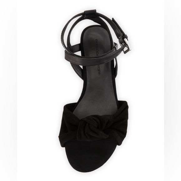 REBECCA MINKOFF Women's Evette Suede Flat Bow Sandal, Black Size 6.5 - Picture 8 of 8